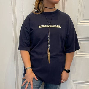 Vintage 90s Mossimo Giannulli Navy Blue Graphic Short Sleeve T-Shirt 2XL